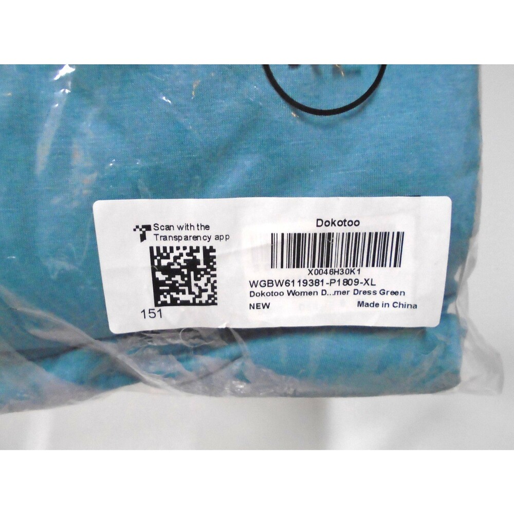 DOKOTOO Womens A-Line Cocktail Dress Blue size XL Midi Short Sleeve - Picture 6 of 6